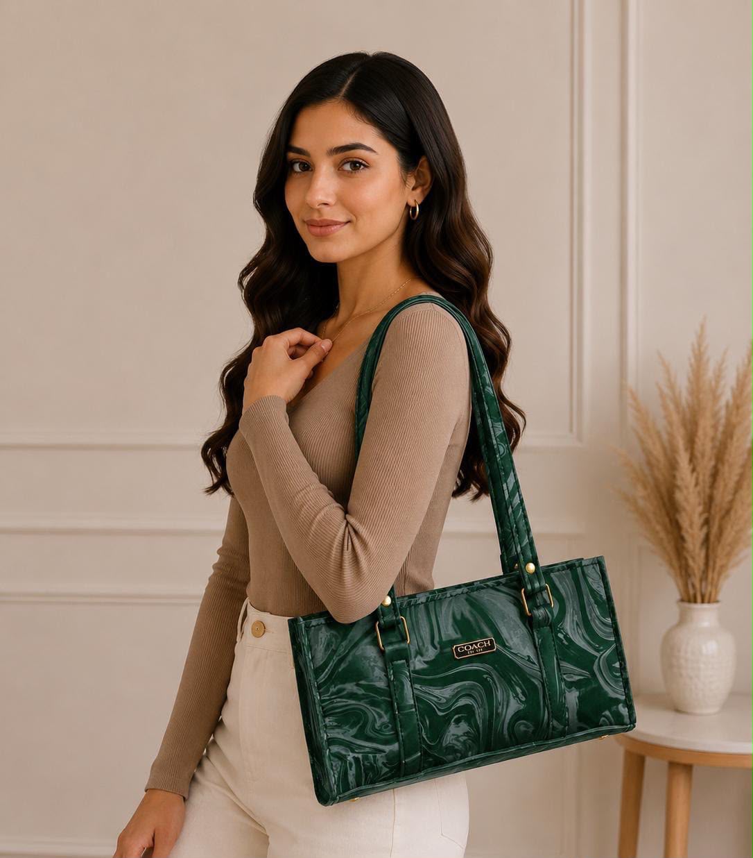 MARBLE TEXTURE SHOULDER BAG