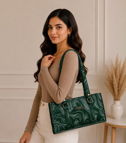 MARBLE TEXTURE SHOULDER BAG