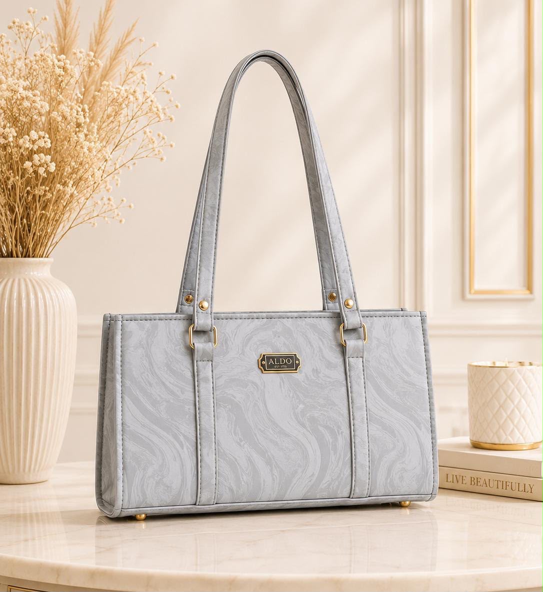 MARBLE TEXTURE SHOULDER BAG
