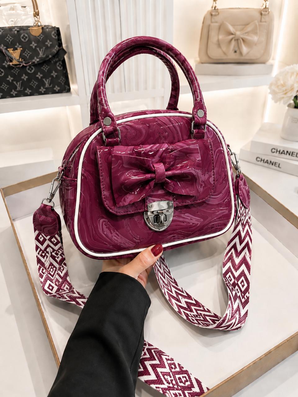 OCEAN MARBLE BOW BAG