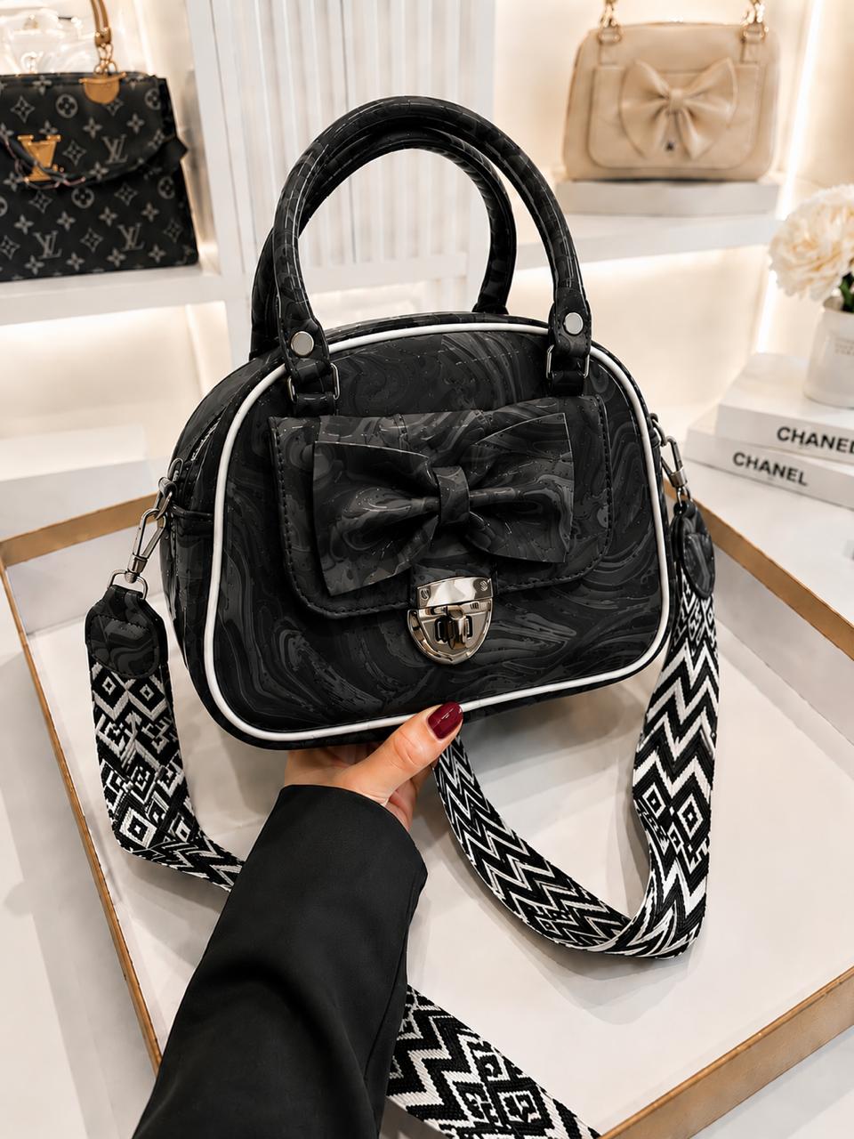 OCEAN MARBLE BOW BAG