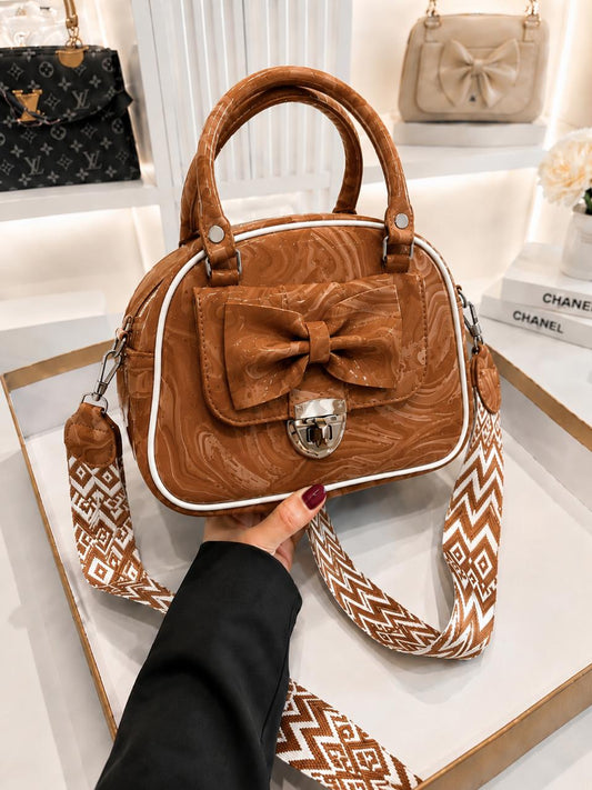 OCEAN MARBLE BOW BAG