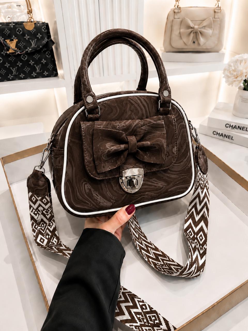 OCEAN MARBLE BOW BAG