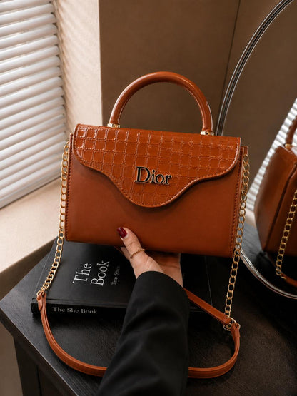 BLUSH CROC-TOP HAND BAG