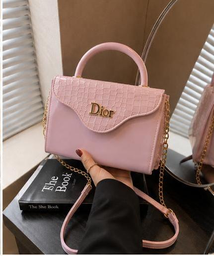 BLUSH CROC-TOP HAND BAG