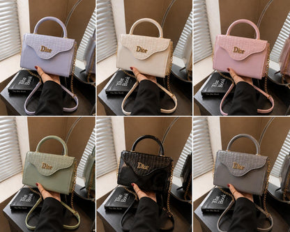 BLUSH CROC-TOP HAND BAG