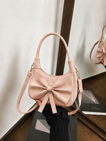 VELOURA BOW STYLE HAND BAG (MARBLE TEXTURED)