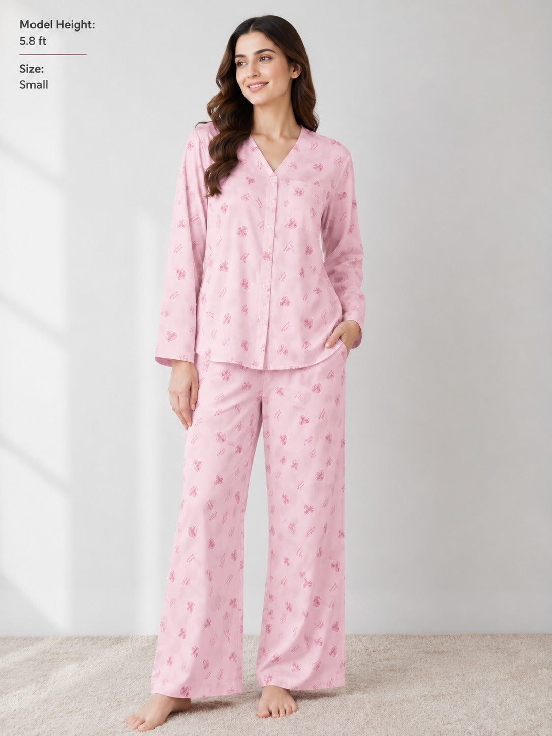 BARBARY V-NECK CO-ORD SET'S SBSVPJ-12
