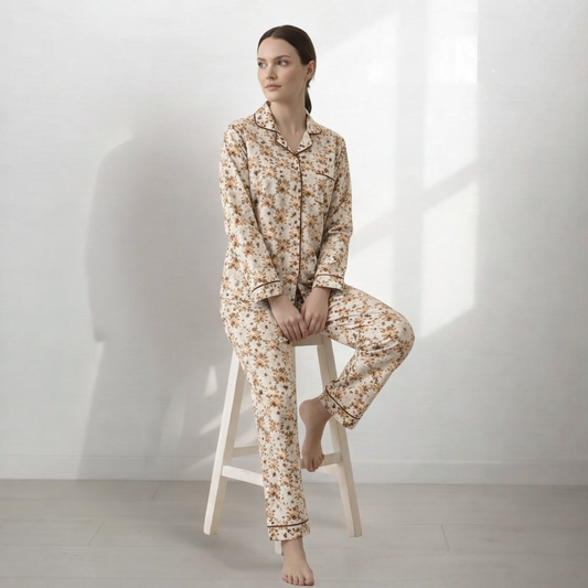 Digital Printed Button Down Night Suit - PNS-014