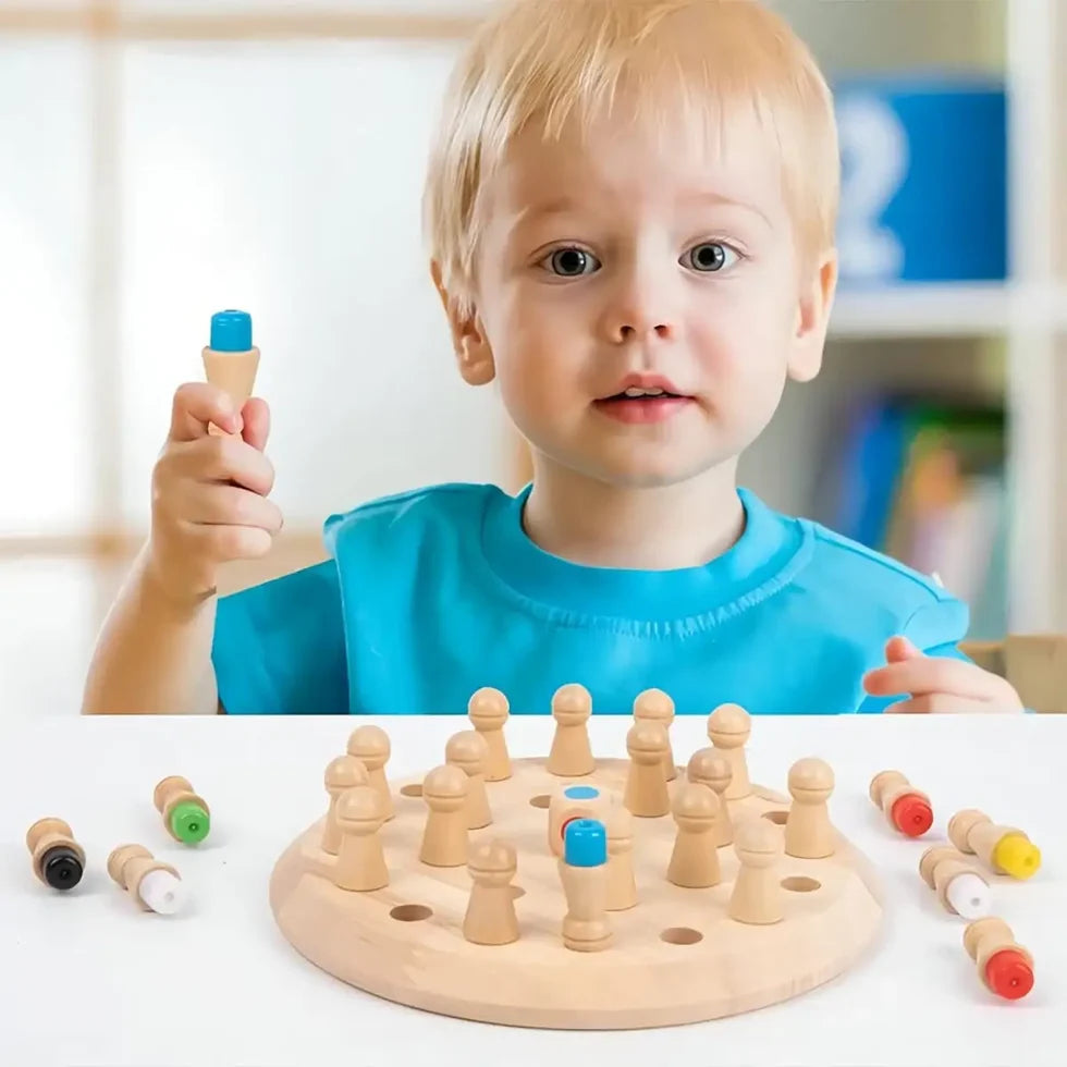 Wooden Memory Chess Matching Game