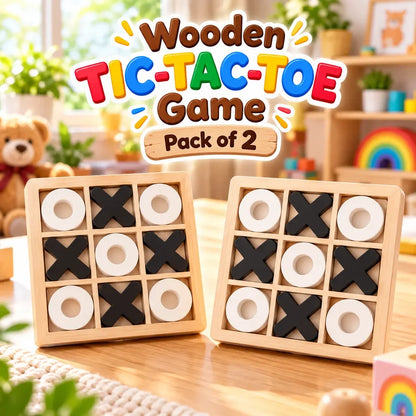 Wooden Tic-Tac-Toe Puzzle Game