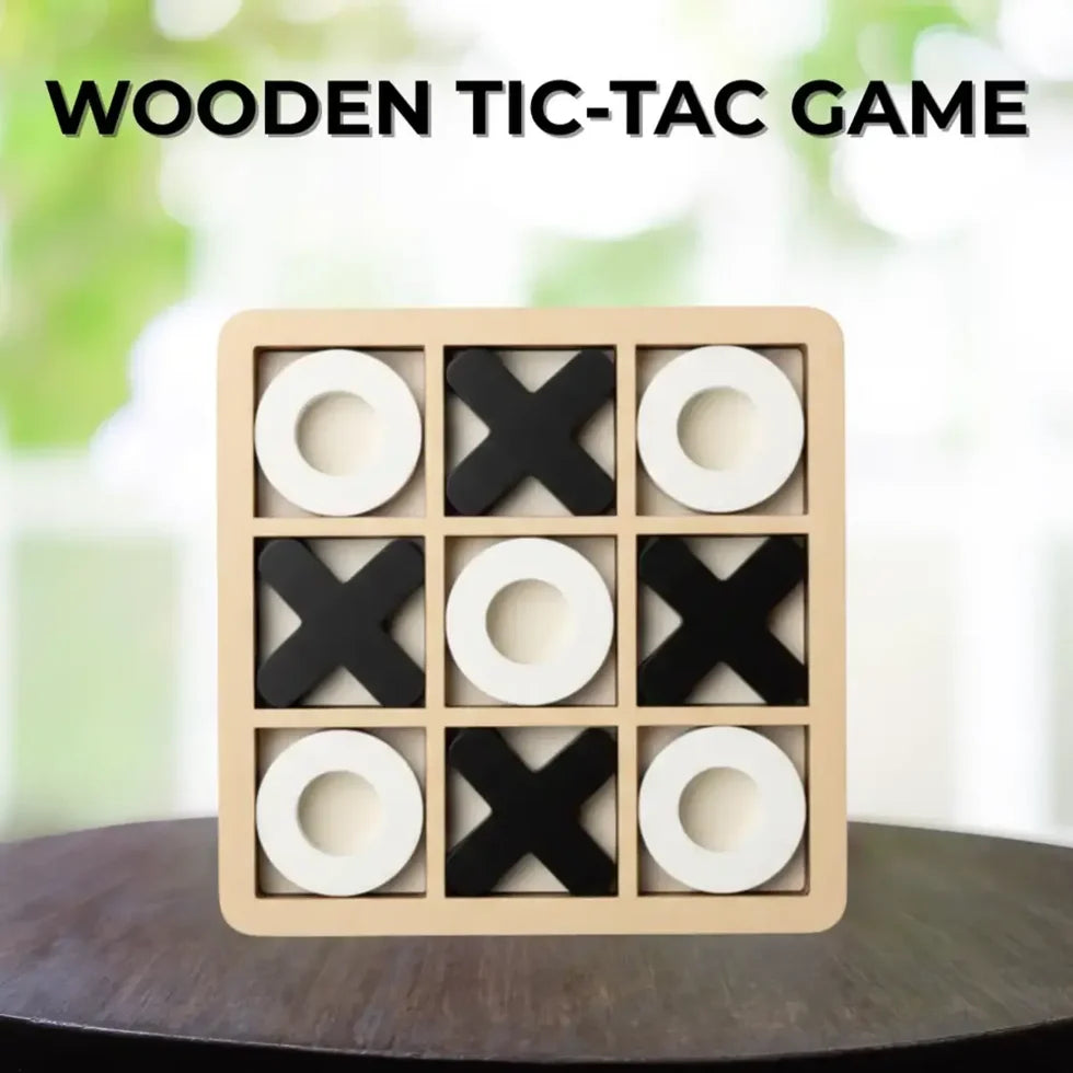 Wooden Tic-Tac-Toe Puzzle Game