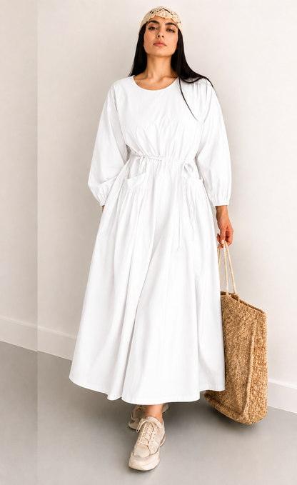 Linen Maxi Dress – Breathable Elegant Nightwear SBS-10