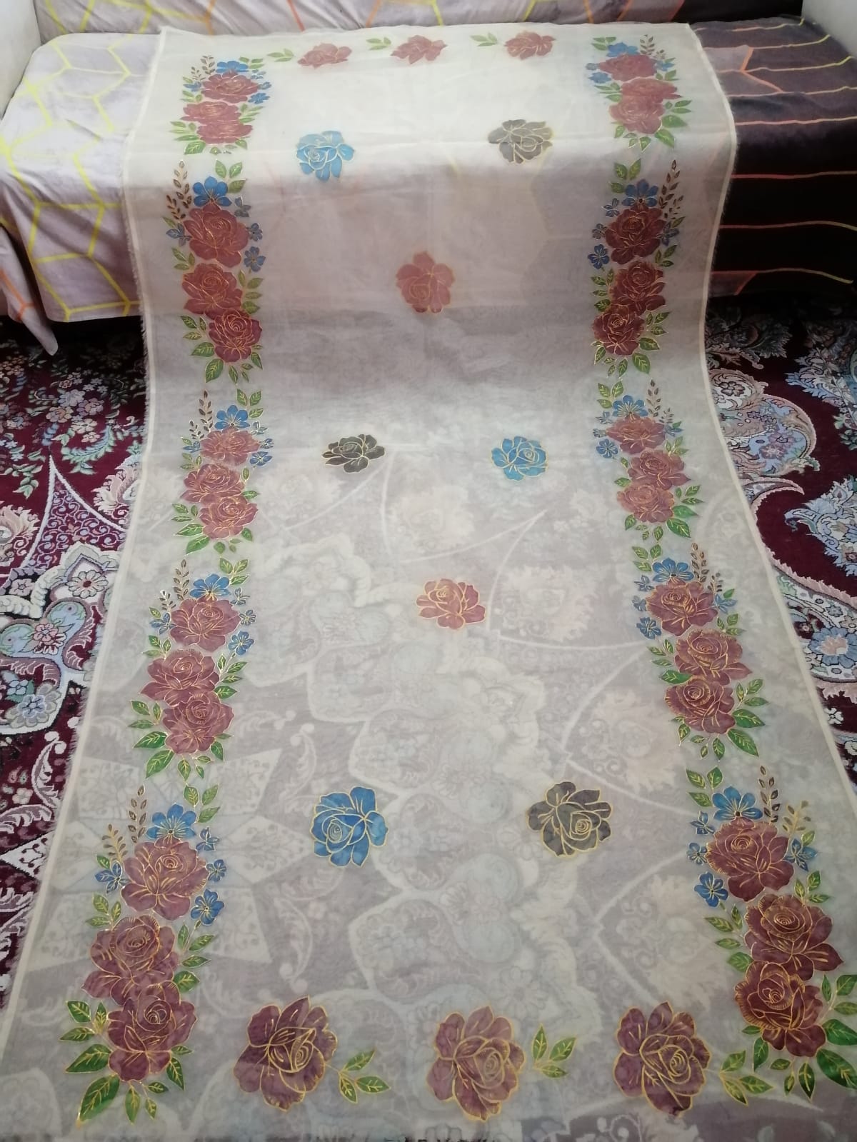 Hand Painted Dupatta  - 001