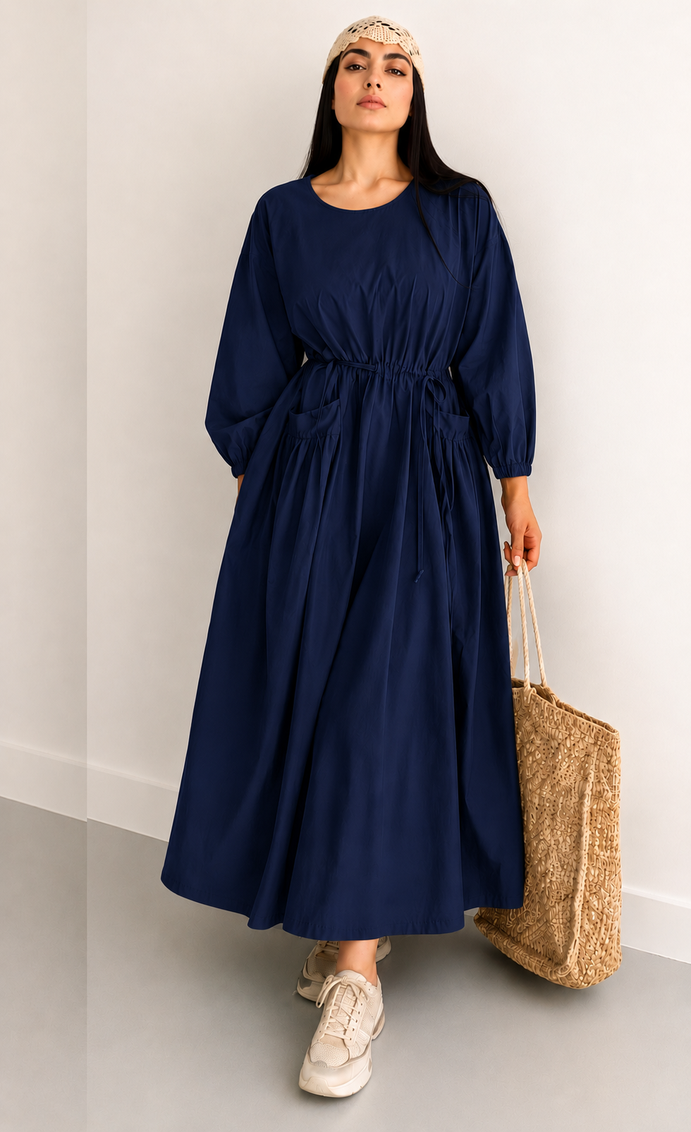 Linen Maxi Dress – Breathable Elegant Nightwear SBS-10