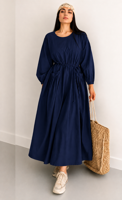 Linen Maxi Dress – Breathable Elegant Nightwear SBS-10