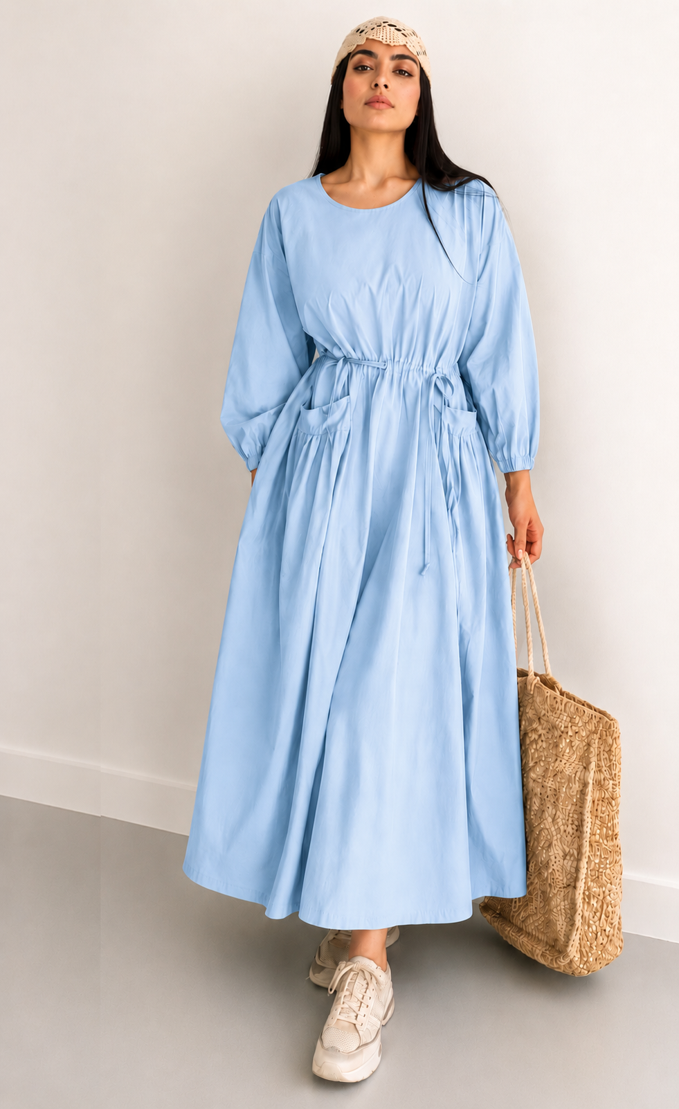 Linen Maxi Dress – Breathable Elegant Nightwear SBS-10