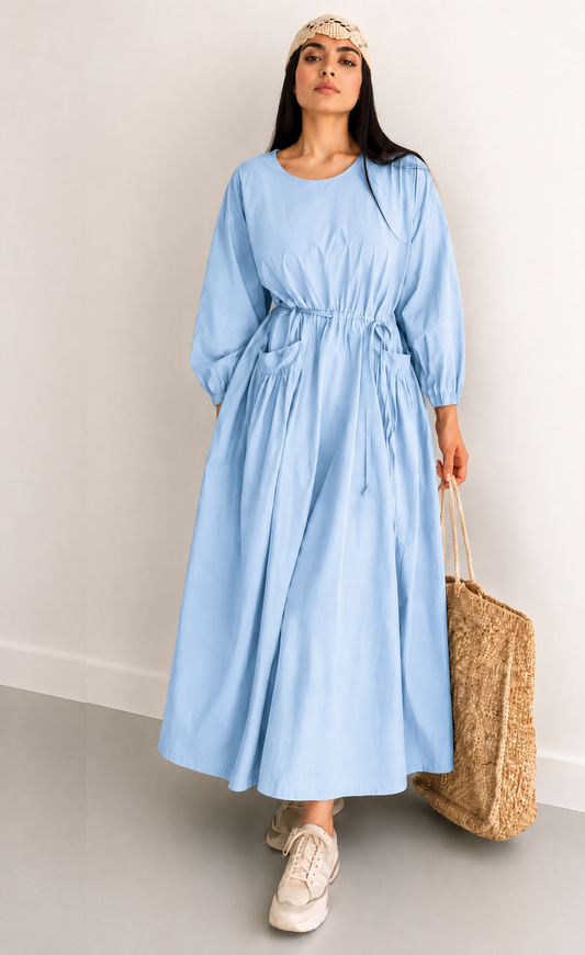 Linen Maxi Dress – Breathable Elegant Nightwear SBS-10