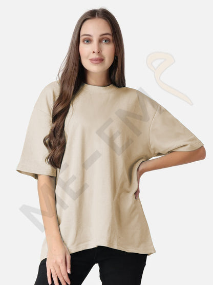 DROP SHOULDER T-SHIRT - BIEGE