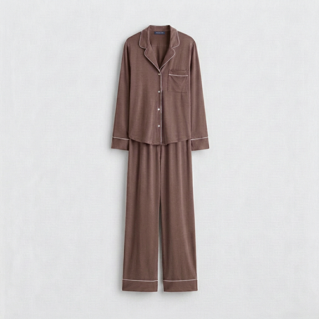 Dusty brown pajama flat-lay