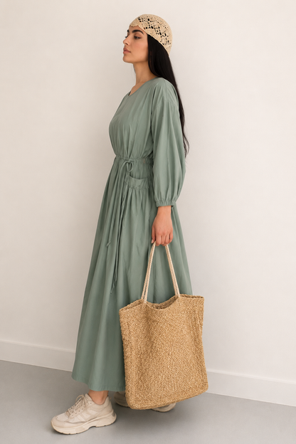 Linen Maxi Dress – Breathable Elegant Nightwear SBS-10