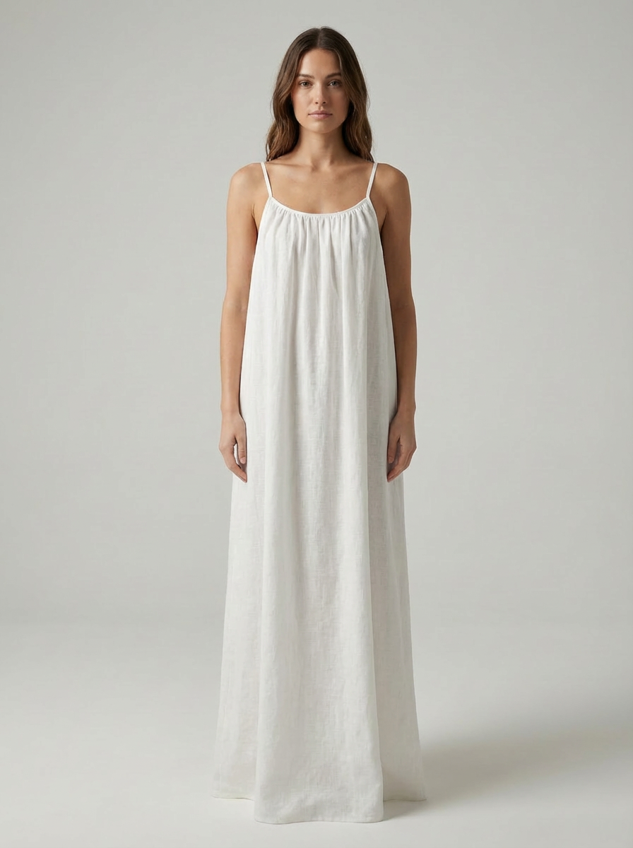 Premium Women's Linen STUNNING BACKLESS MAXI DRESS SBS-2