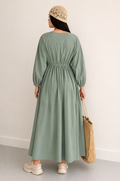 Linen Maxi Dress – Breathable Elegant Nightwear SBS-10