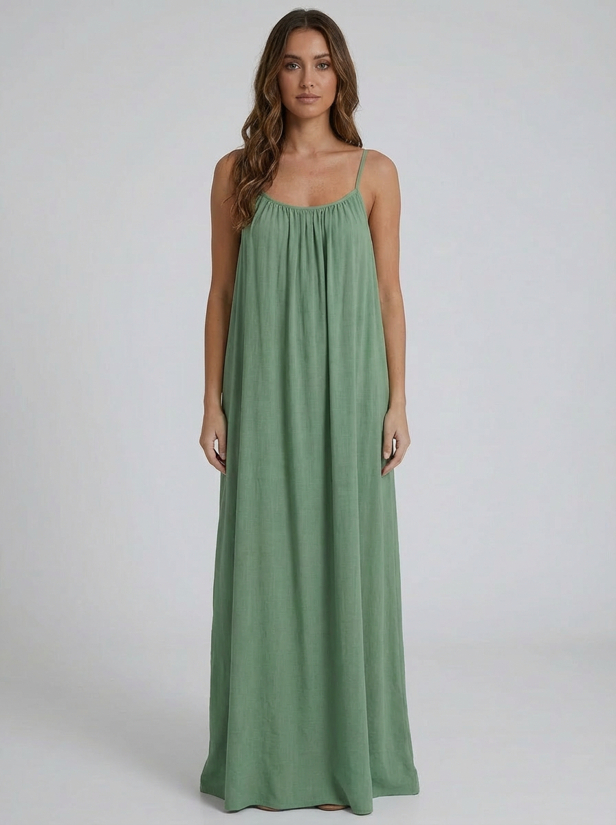 Premium Women's Linen STUNNING BACKLESS MAXI DRESS SBS-2