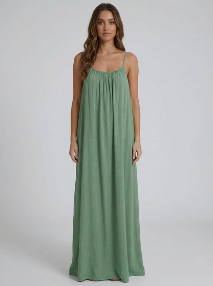 Premium Women's Linen STUNNING BACKLESS MAXI DRESS SBS-2