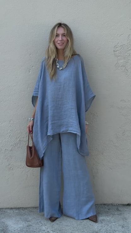 Elegant Linen Co-Ord Set – Loose Fit Two Piece Outfit SBS-12