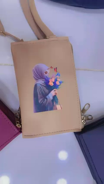 HIJABI GIRL PRINTED POUCH STYLE BAG