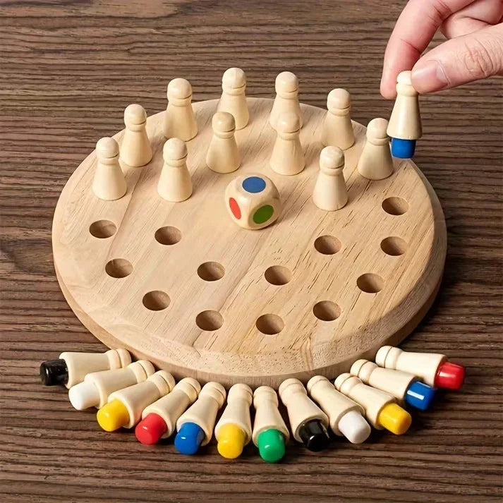 Wooden Memory Chess Matching Game