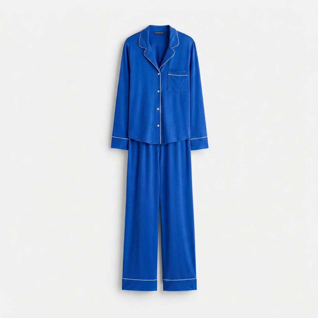 Royal-blue flat lay