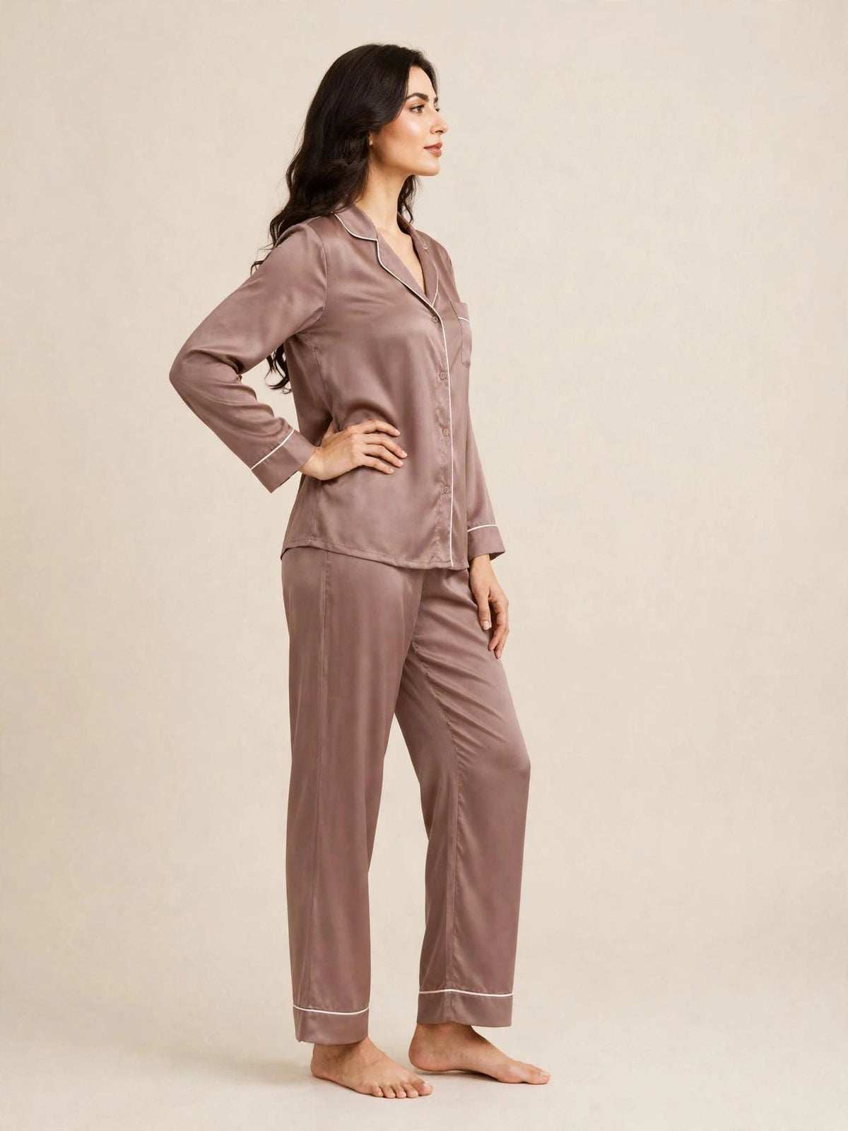 PLAIN SILK - DUST BROWN