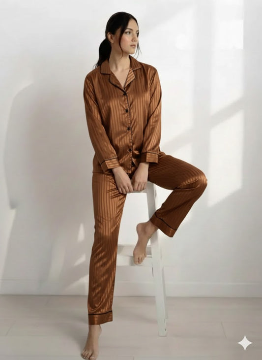 Digital Printed Button Down Night Suit - PNS-019